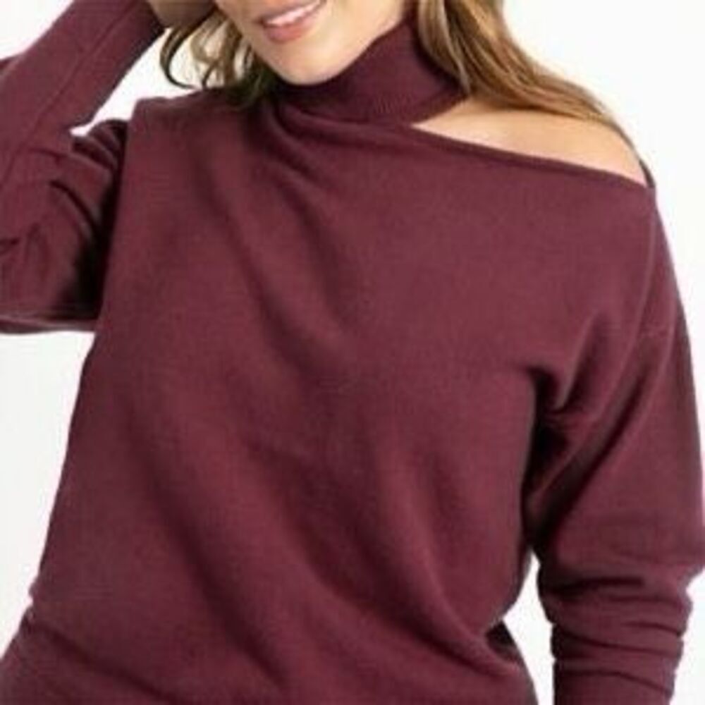 ✨Oak + Fort Cutout Maroon Sz Small Sweater✨